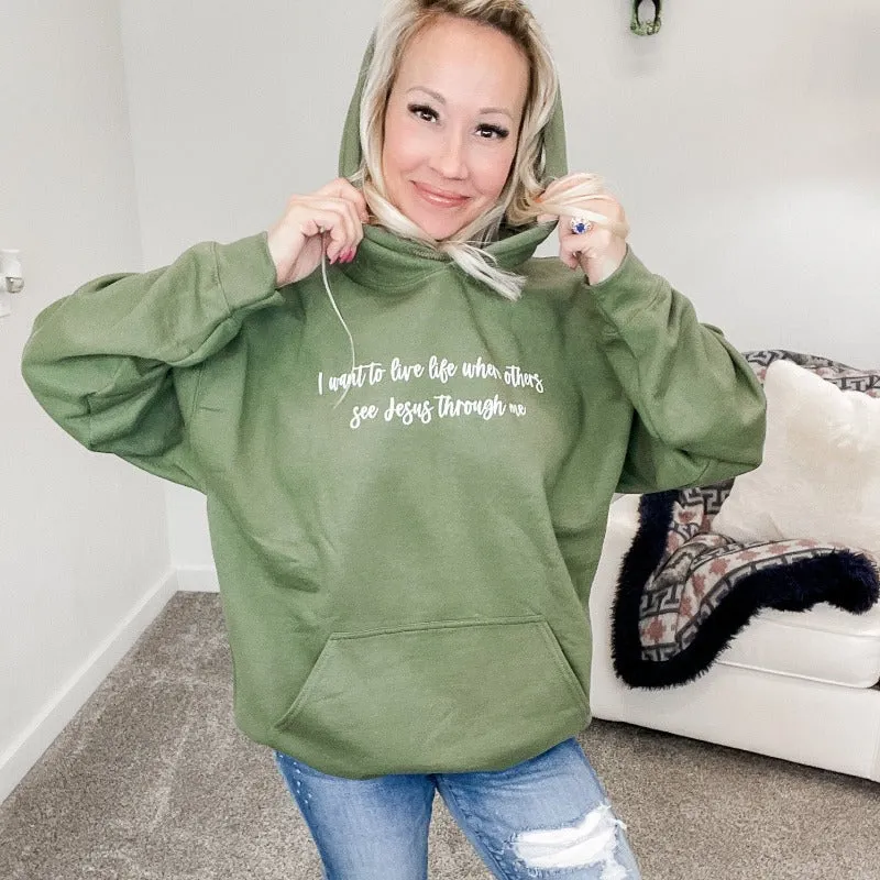 I want to live life where others see Jesus through me Hoodie sold by Boujee Boutique product image thumbnail 3