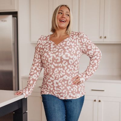 Wild Weekend Animal Print Long Sleeve Top sold by Boujee Boutique