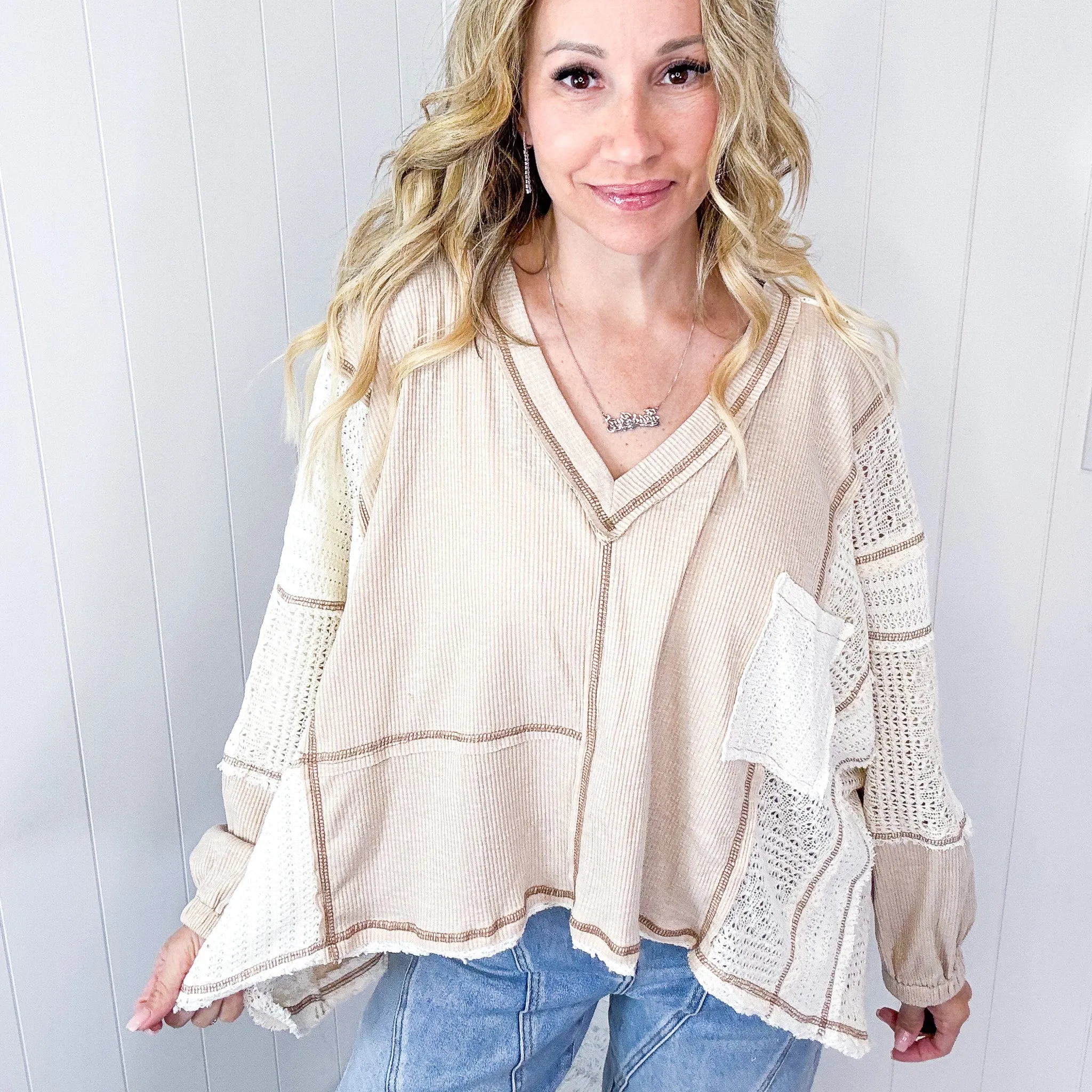 POL Soulful Style Oversized Ribbed and Sweater Knit Long Sleeve sold by Boujee Boutique product image thumbnail 5