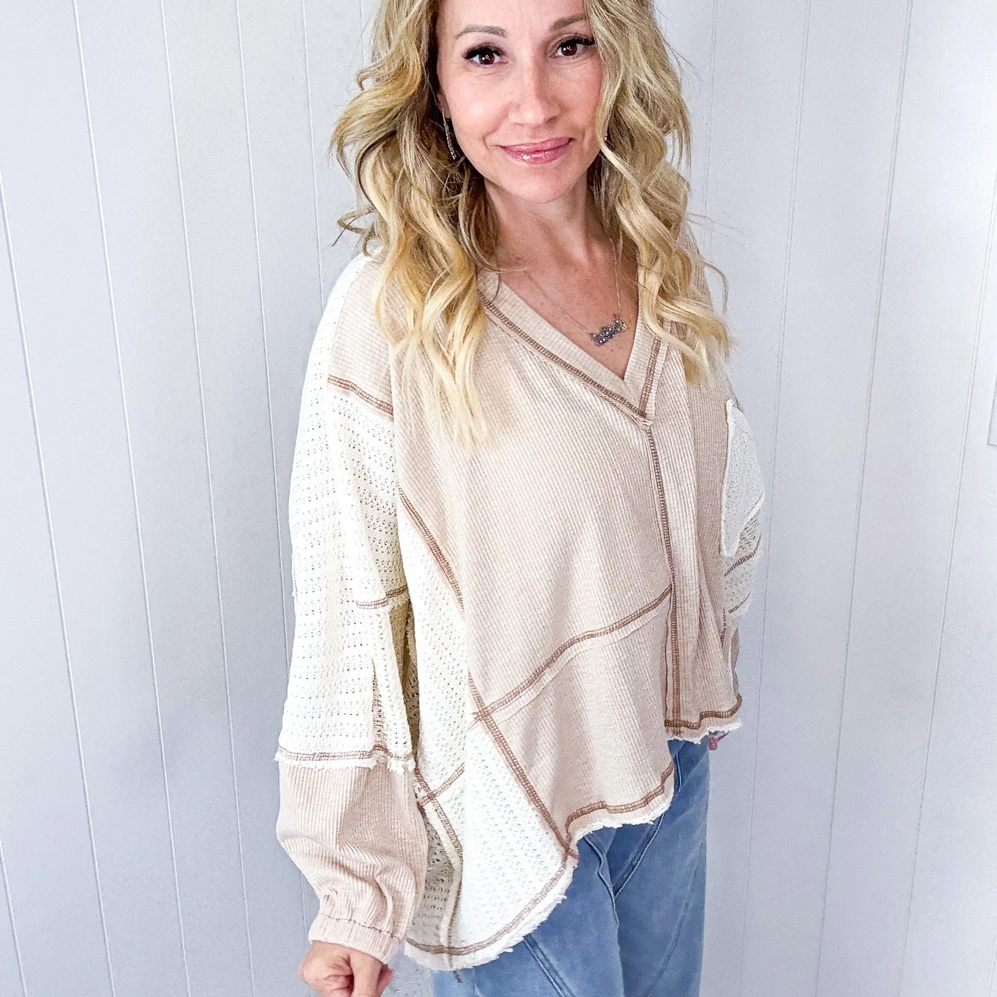 POL Soulful Style Oversized Ribbed and Sweater Knit Long Sleeve sold by Boujee Boutique product image thumbnail 3