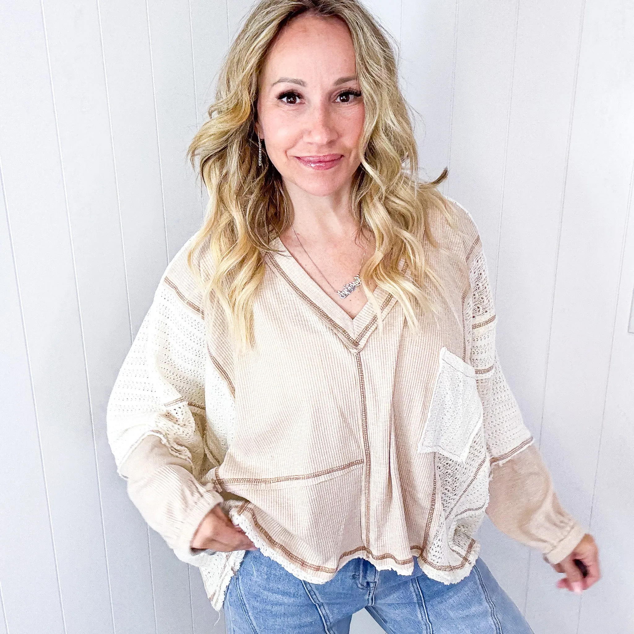 POL Soulful Style Oversized Ribbed and Sweater Knit Long Sleeve sold by Boujee Boutique product image thumbnail 4