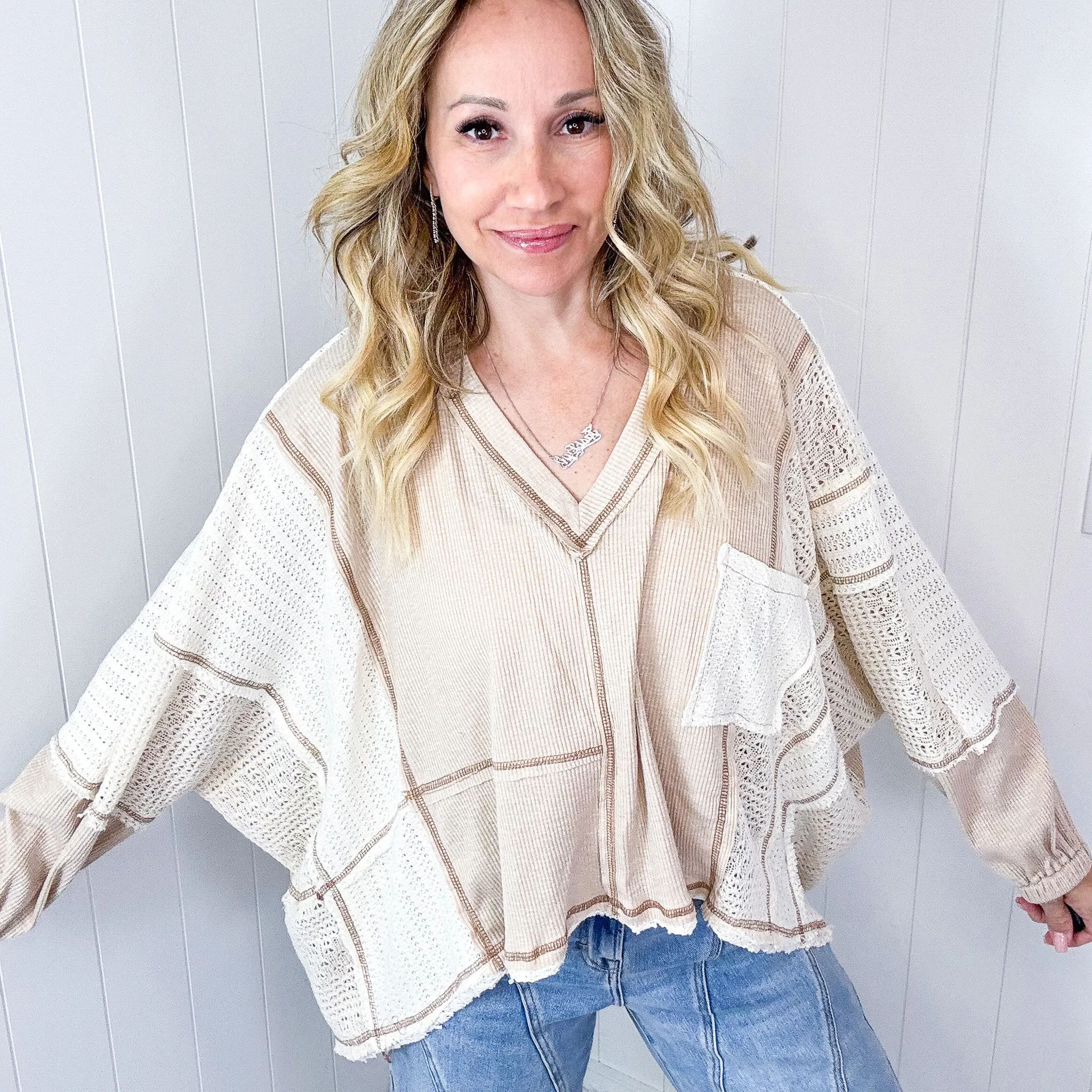 POL Soulful Style Oversized Ribbed and Sweater Knit Long Sleeve sold by Boujee Boutique product image thumbnail 2