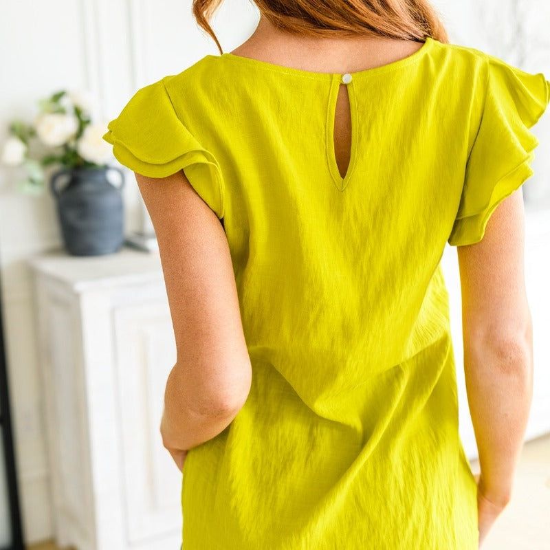 Lucy Layered Ruffle Cap Sleeve Blouse sold by Boujee Boutique product image thumbnail 8