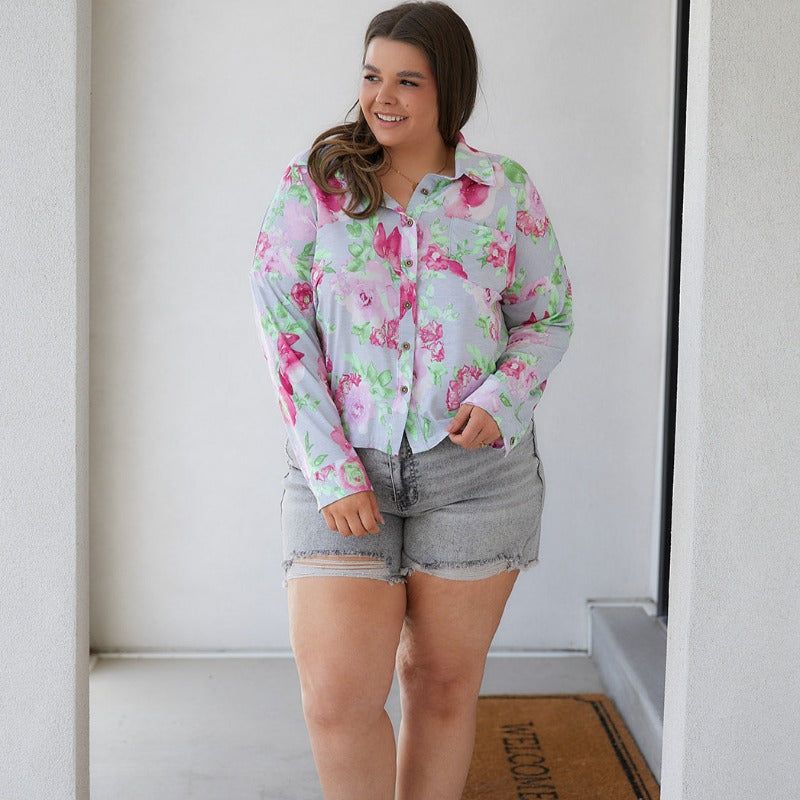 Cropped Thinking On It Open Back Floral Long Sleeve Top sold by Boujee Boutique