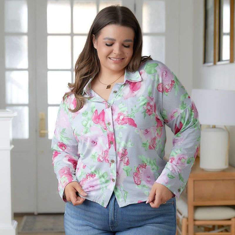 Cropped Thinking On It Open Back Floral Long Sleeve Top sold by Boujee Boutique product image thumbnail 3