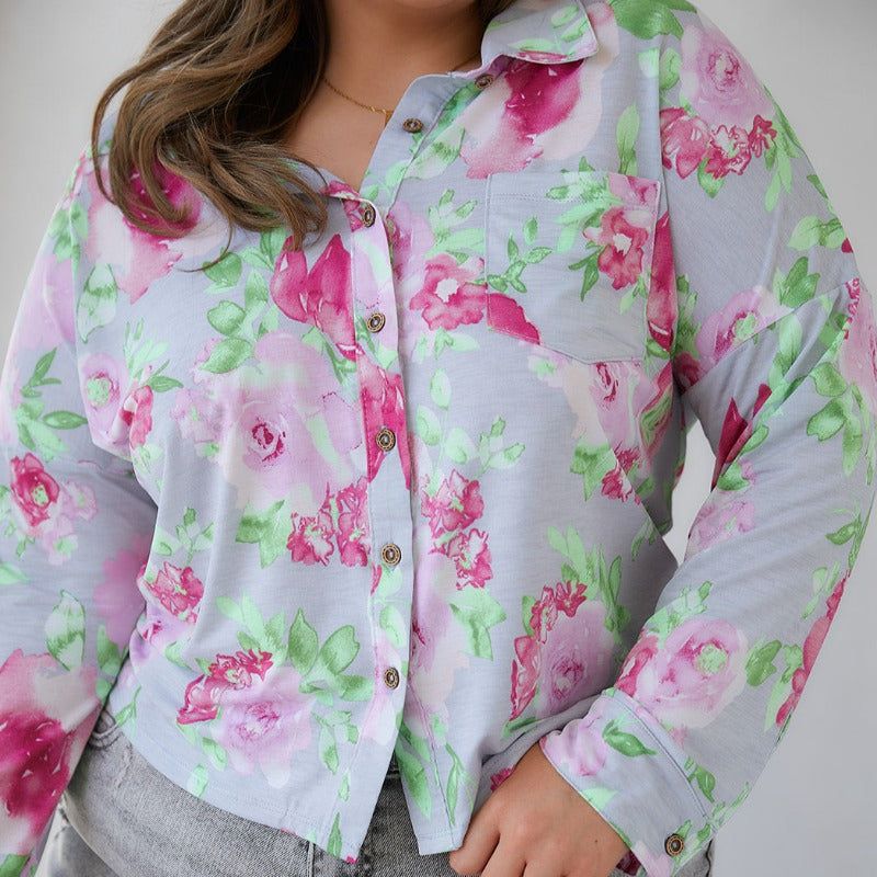 Cropped Thinking On It Open Back Floral Long Sleeve Top sold by Boujee Boutique product image thumbnail 2