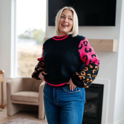 Wild About You Animal Print Chunky Sweater sold by Boujee Boutique