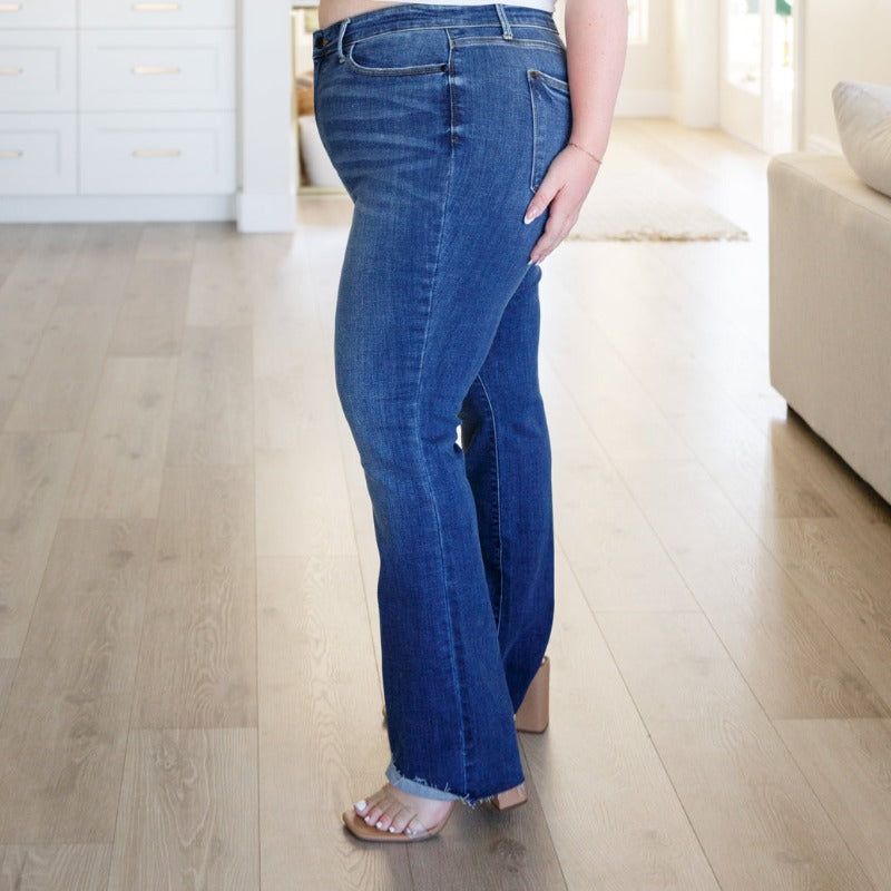 Judy Blue Josephine Mid Rise Raw Hem Bootcut Jeans sold by Boujee Boutique product image thumbnail 4