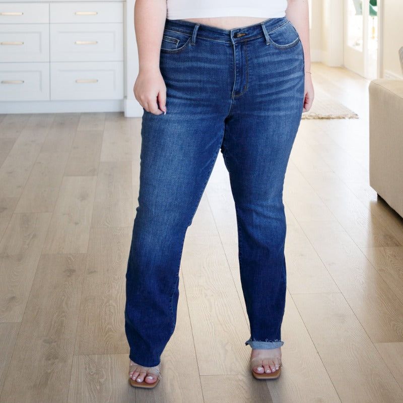 Judy Blue Josephine Mid Rise Raw Hem Bootcut Jeans sold by Boujee Boutique product image thumbnail 2
