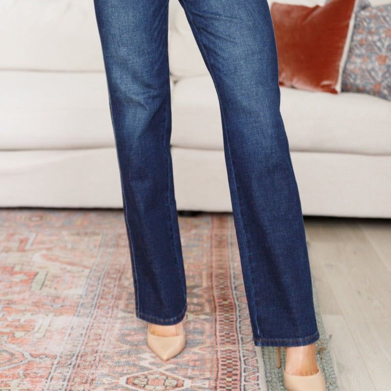 Judy Blue Arlo High Waist Button-Fly Straight Leg Jeans sold by Boujee Boutique product image thumbnail 5