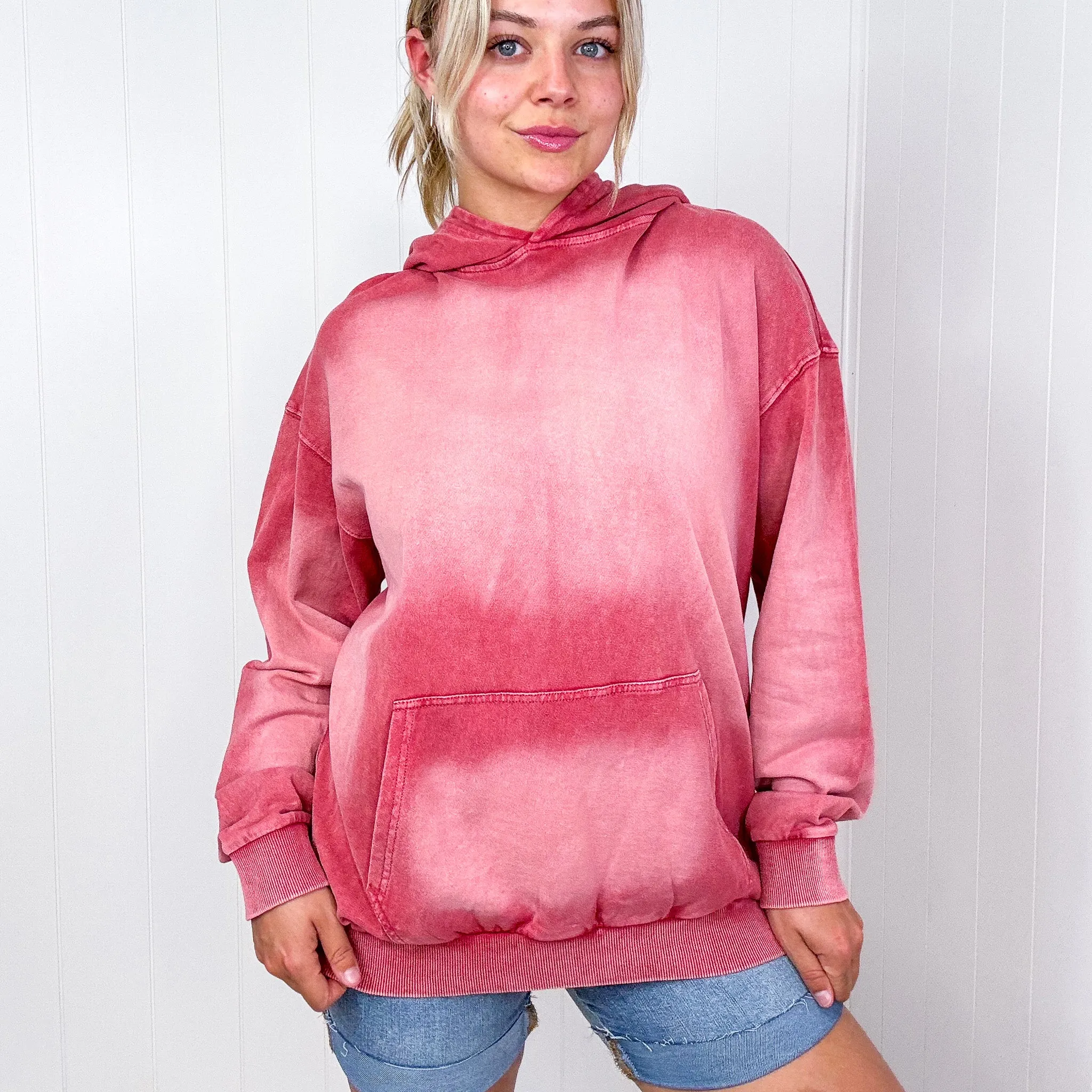 Easel Boho Ombre Faded Pocket Long Sleeve Hoodie in 2 Colors *Final Sale* sold by Boujee Boutique product image thumbnail 5