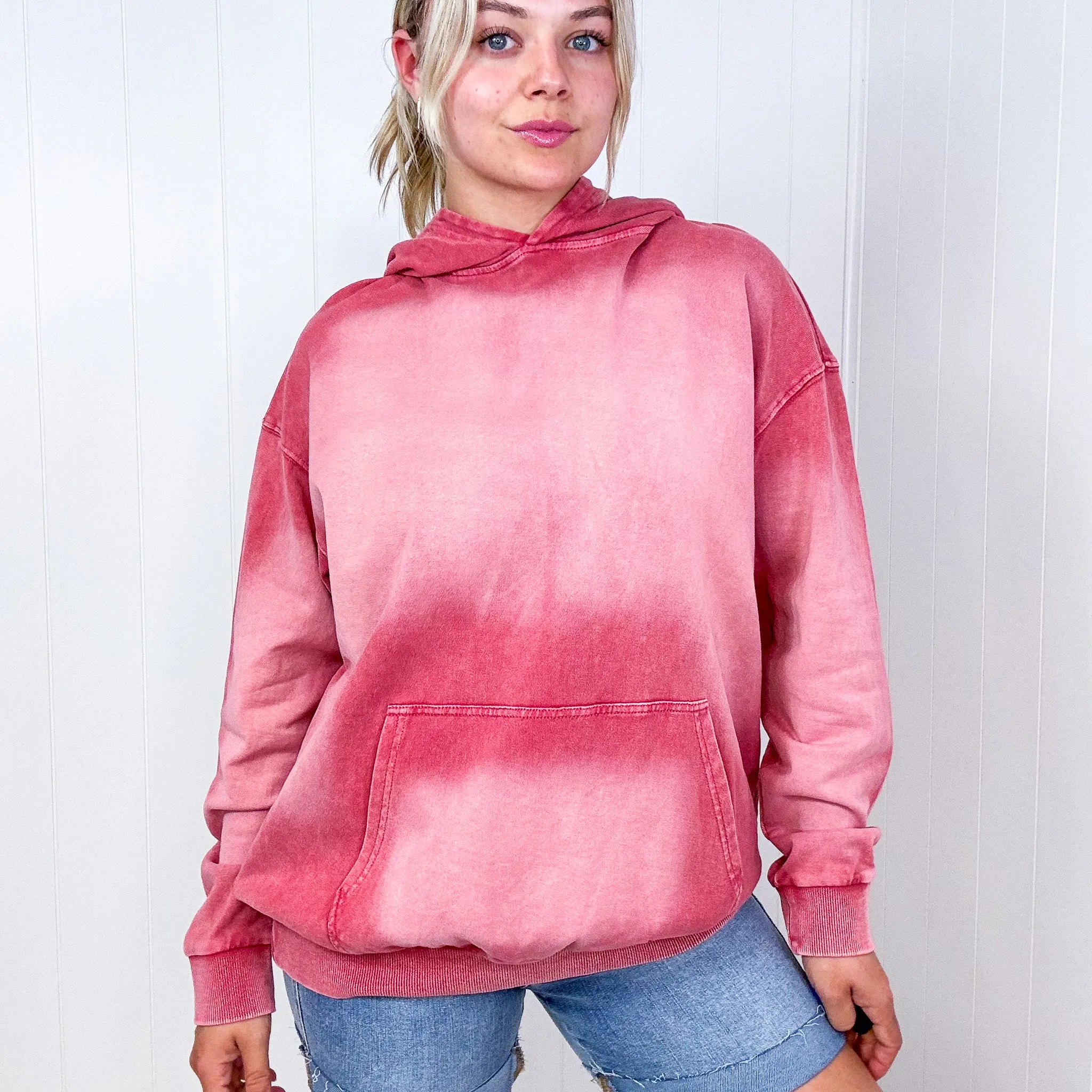 Easel Boho Ombre Faded Pocket Long Sleeve Hoodie in 2 Colors *Final Sale* sold by Boujee Boutique product image thumbnail 3