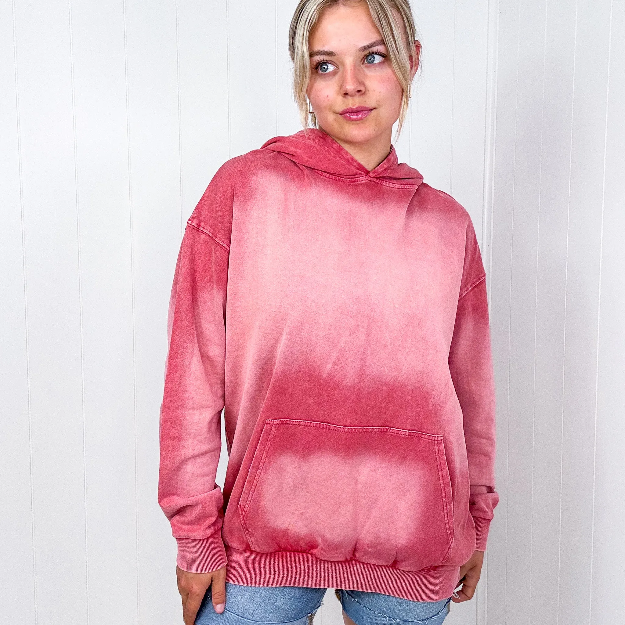 Easel Boho Ombre Faded Pocket Long Sleeve Hoodie in 2 Colors *Final Sale* sold by Boujee Boutique product image thumbnail 4