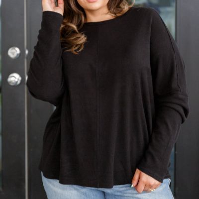 Drive Downtown Dolman Black Sleeve Top made by Very J