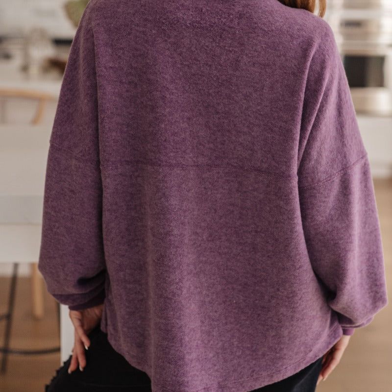 Cozy Moment Quarter Zip Pullover in Purple sold by Boujee Boutique product image thumbnail 7