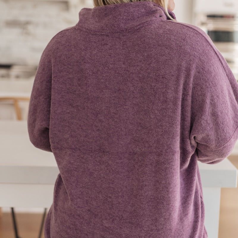 Cozy Moment Quarter Zip Pullover in Purple sold by Boujee Boutique product image thumbnail 8