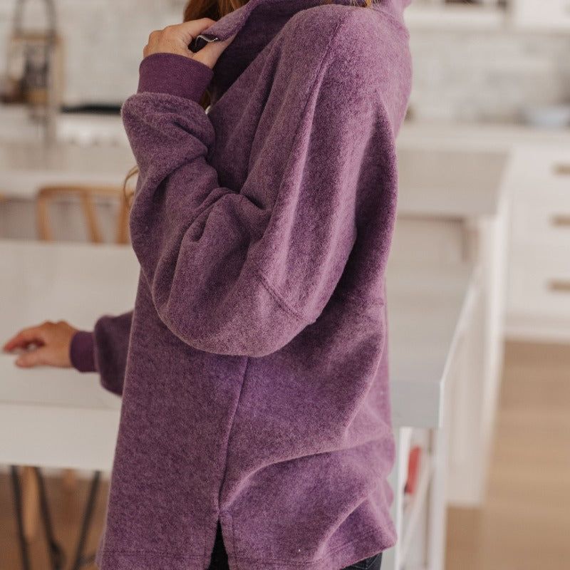 Cozy Moment Quarter Zip Pullover in Purple sold by Boujee Boutique product image thumbnail 5