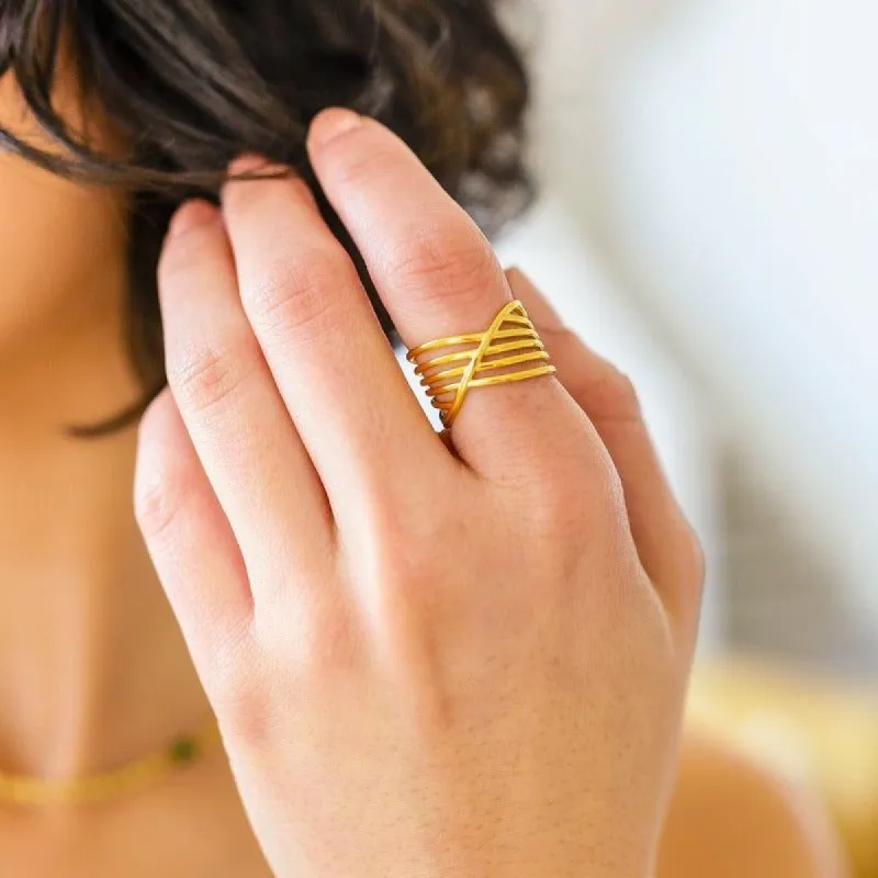 Spin Me Up Gold Ring sold by Boujee Boutique