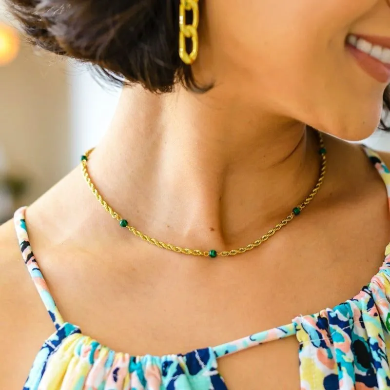 Drops of Turquoise Gold Necklace sold by Boujee Boutique