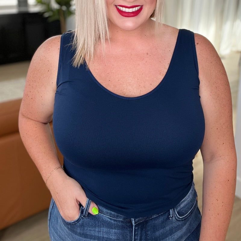 Carefree Seamless Reversible Tank in Denim sold by Boujee Boutique product image thumbnail 2