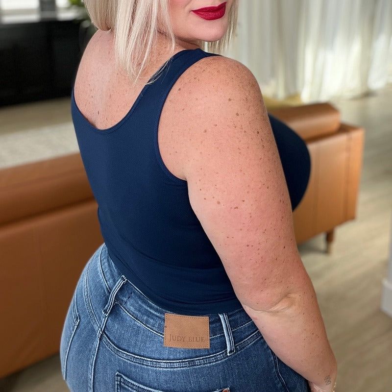 Carefree Seamless Reversible Tank in Denim sold by Boujee Boutique product image thumbnail 3