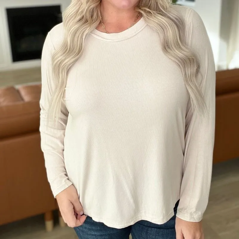 Mineral Wash Ribbed Scoop Neck Top in Sand Beige sold by Boujee Boutique