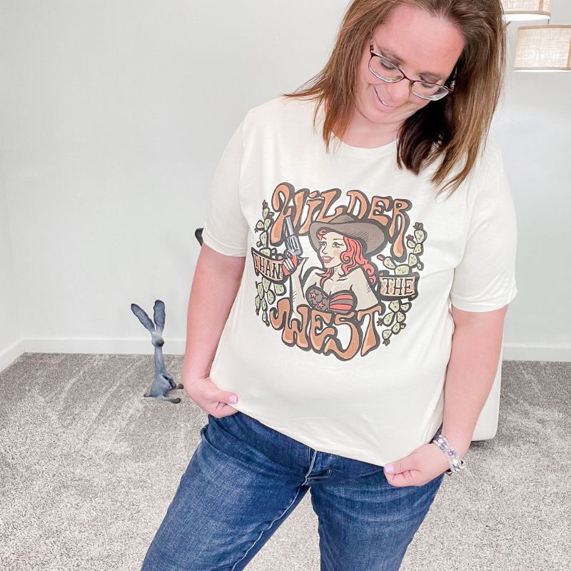 Wilder than The West Cowgirl Graphic Tee sold by Boujee Boutique product image thumbnail 3