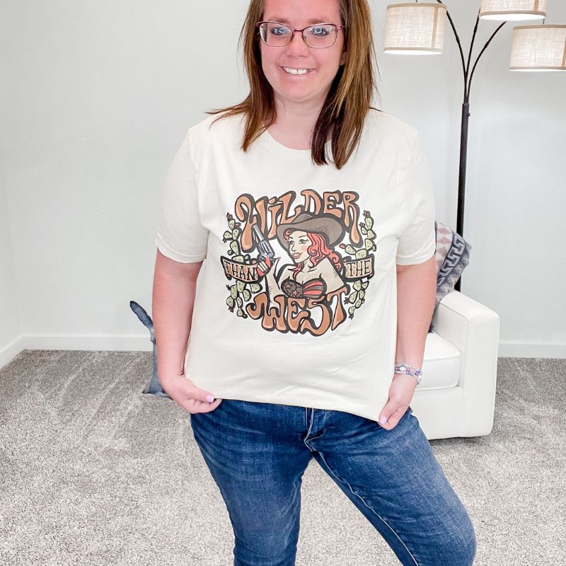 Wilder than The West Cowgirl Graphic Tee sold by Boujee Boutique product image thumbnail 2