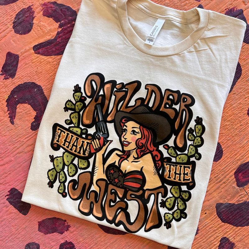 Wilder than The West Cowgirl Graphic Tee sold by Boujee Boutique