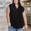 Short Sleeve Elevate Everyday Blouse in Black sold by Boujee Boutique
