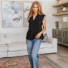 Short Sleeve Elevate Everyday Blouse in Black sold by Boujee Boutique