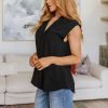Short Sleeve Elevate Everyday Blouse in Black sold by Boujee Boutique