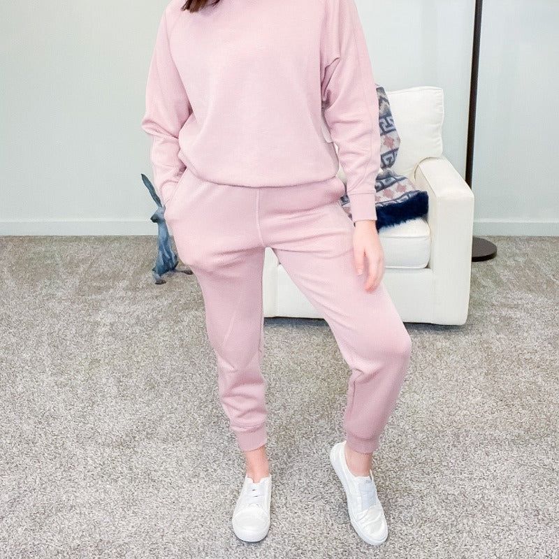 Rose Elevated Contrast Seam Joggers sold by Boujee Boutique product image thumbnail 5