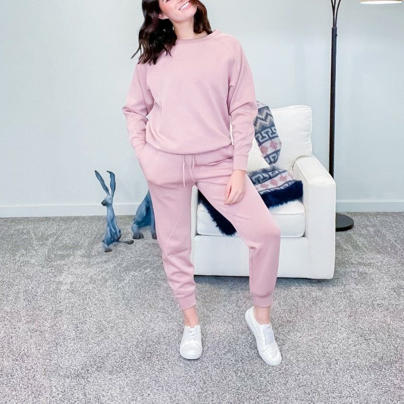 Rose Elevated Contrast Seam Joggers sold by Boujee Boutique product image thumbnail 2