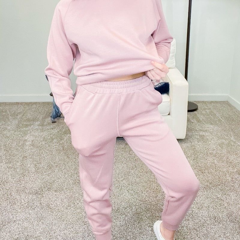 Rose Elevated Contrast Seam Joggers sold by Boujee Boutique product image thumbnail 4