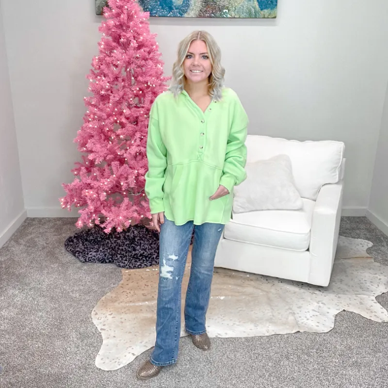 Ultra Mint Oversized Fleece Long Sleeve Hoodie sold by Boujee Boutique