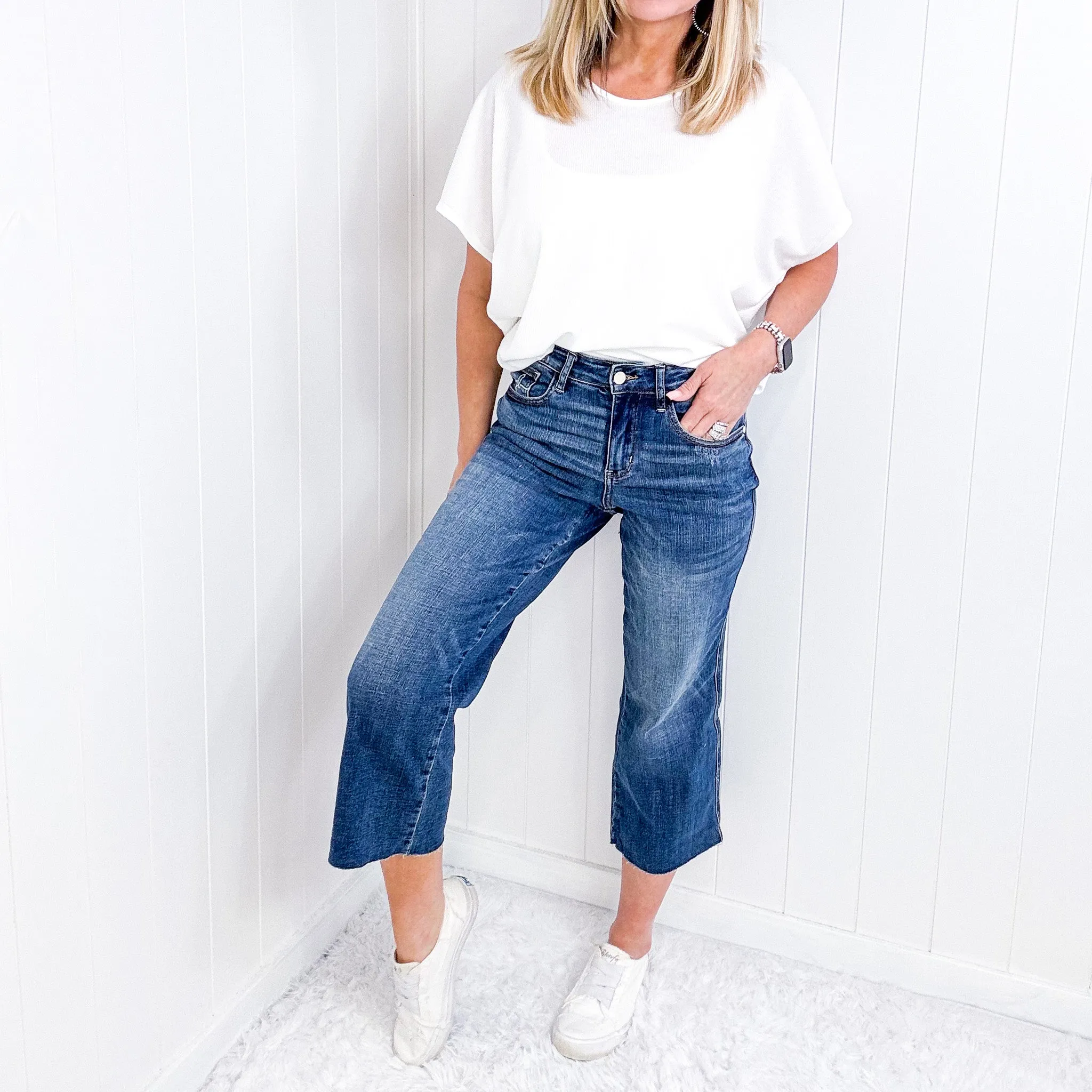 Judy Blue Sunshine High Waist Wide Leg Crop Jeans sold by Boujee Boutique product image thumbnail 4