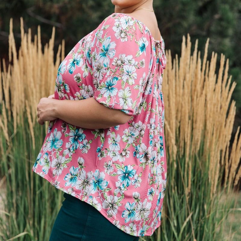 Bloom So Bright Floral Short Sleeve Top sold by Boujee Boutique product image thumbnail 4