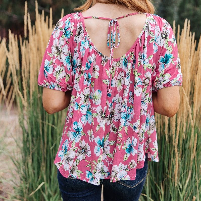 Bloom So Bright Floral Short Sleeve Top sold by Boujee Boutique product image thumbnail 5