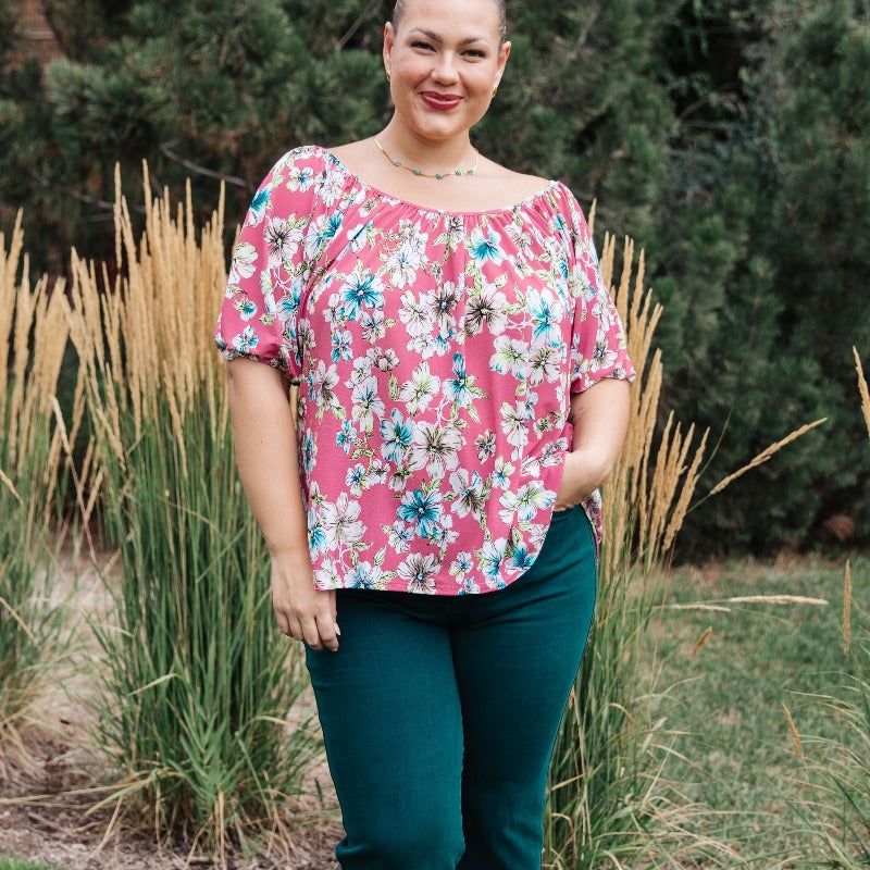 Bloom So Bright Floral Short Sleeve Top sold by Boujee Boutique product image thumbnail 2