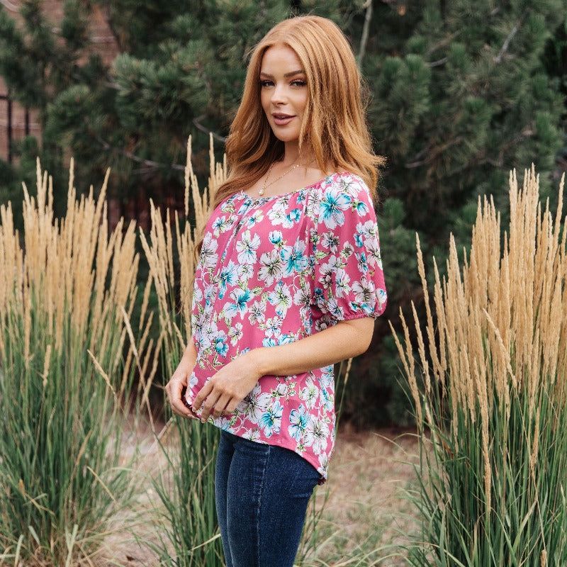 Bloom So Bright Floral Short Sleeve Top sold by Boujee Boutique product image thumbnail 3