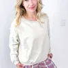 Night Sky Knit Back Star Washed Terry Knit Long Sleeve Pullover Top in 3 Colors sold by Boujee Boutique