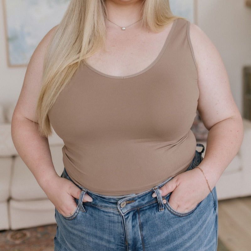 Carefree Seamless Reversible Tank in Light Mocha sold by Boujee Boutique product image thumbnail 4