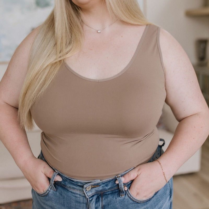 Carefree Seamless Reversible Tank in Light Mocha sold by Boujee Boutique product image thumbnail 2
