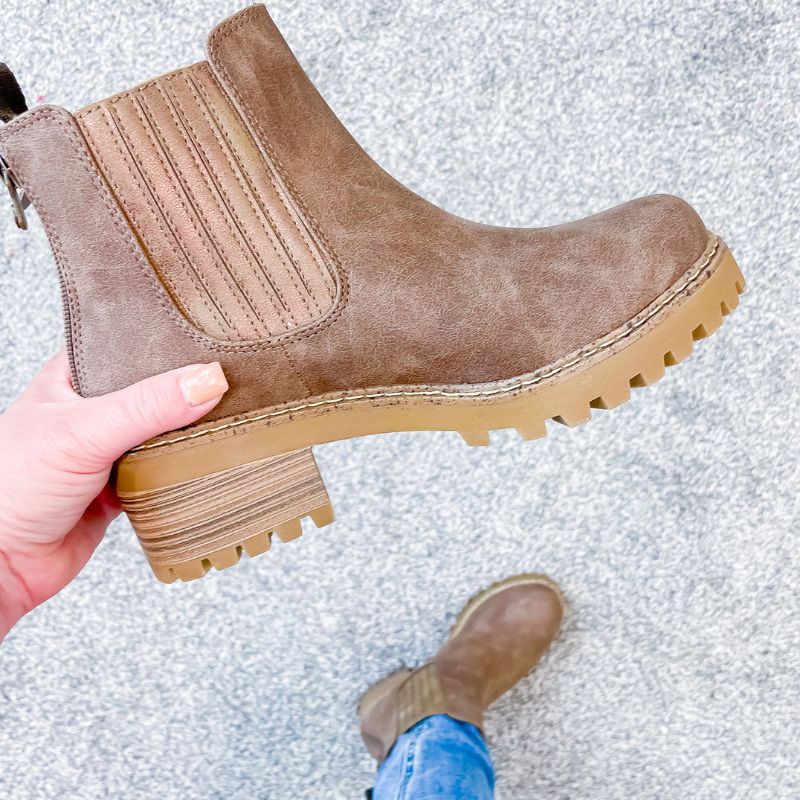 Blowfish Malibu Layten Taupe and Bronze Boots sold by Boujee Boutique