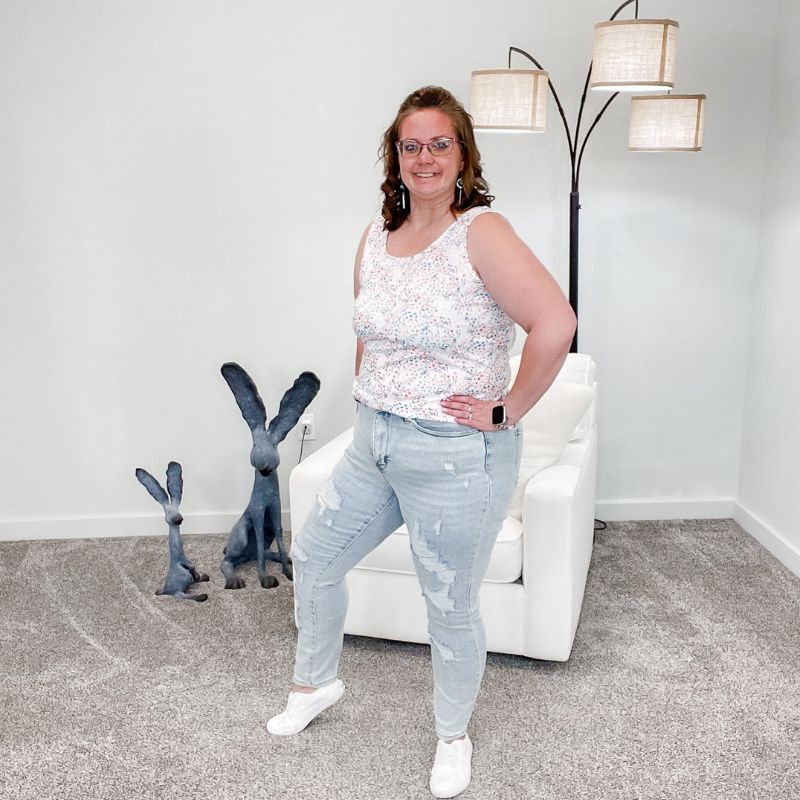 Judy Blue High Waist Destroyed Control Top Skinny Jeans sold by Boujee Boutique product image thumbnail 4