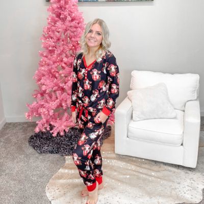 Buttery Soft Christmas Cow Mug Pajama Set sold by Boujee Boutique