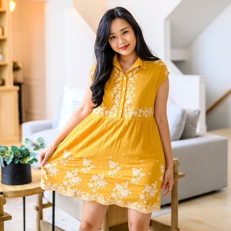 Marigold Embroidered Dress sold by Boujee Boutique product image thumbnail 5