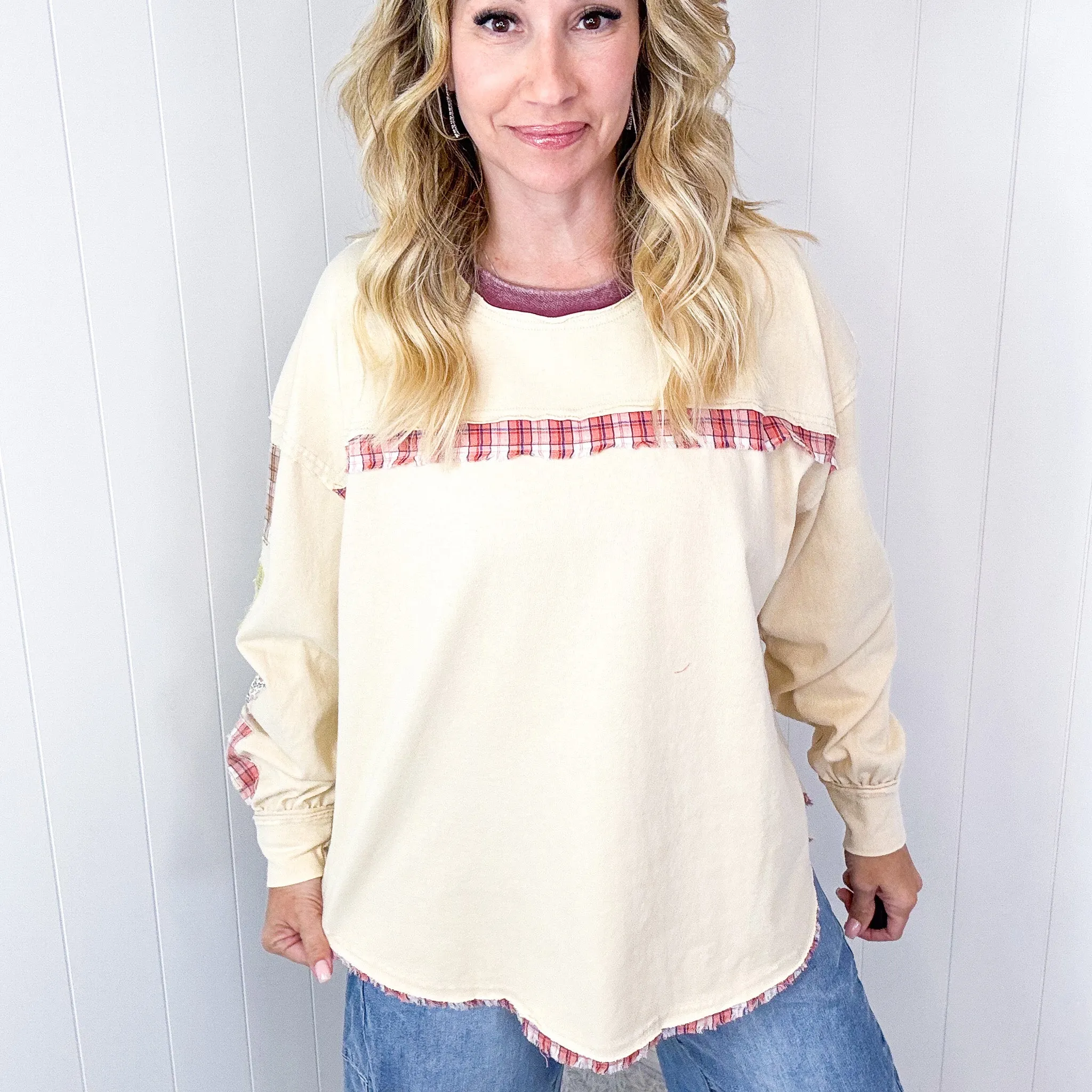 A Touch of Love Patch on Long Sleeve Pullover Top In 2 Options *Final Sale* sold by Boujee Boutique product image thumbnail 3