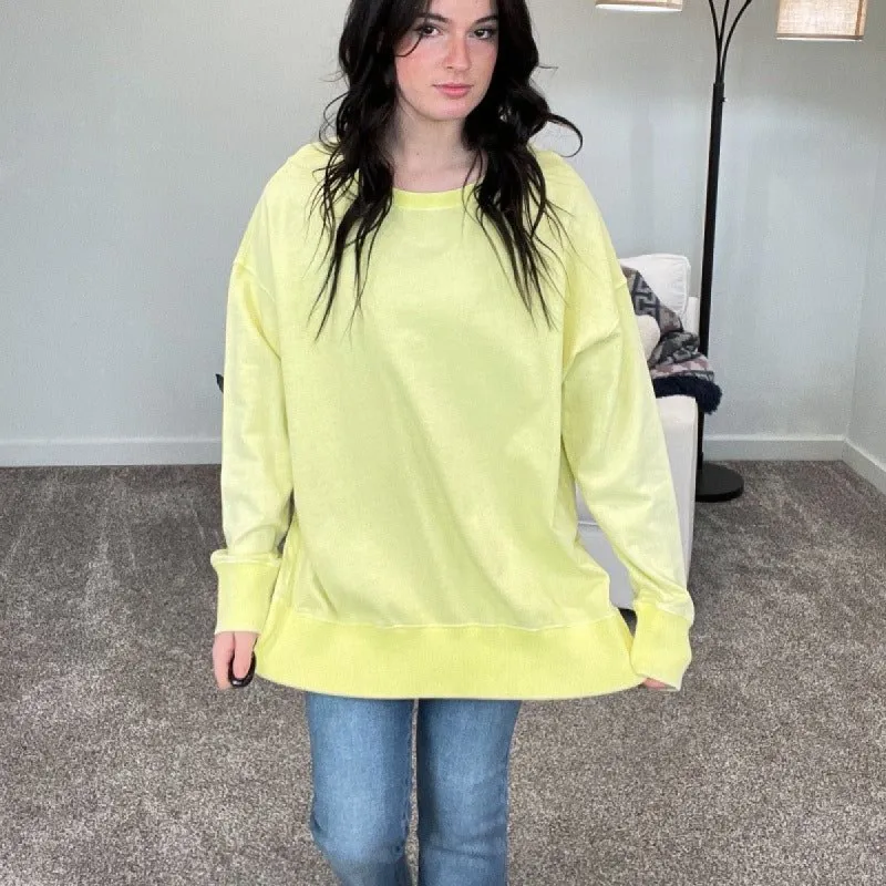 Squeeze the Day Yellow Long Sleeve Pullover sold by Boujee Boutique